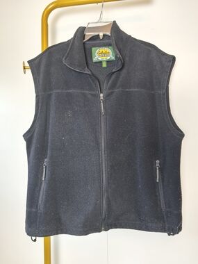 Cabelas Mens Black Full-Zip Fleece Vest M09VT003 Large